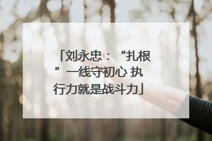 刘永忠：“扎根”一线守初心 执行力就是战斗力