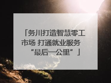 务川打造智慧零工市场 打通就业服务“最后一公里”