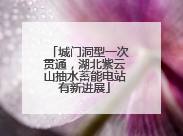 城门洞型一次贯通，湖北紫云山抽水蓄能电站有新进展
