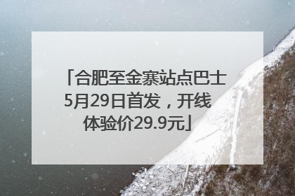 合肥至金寨站点巴士5月29日首发，开线体验价29.9元