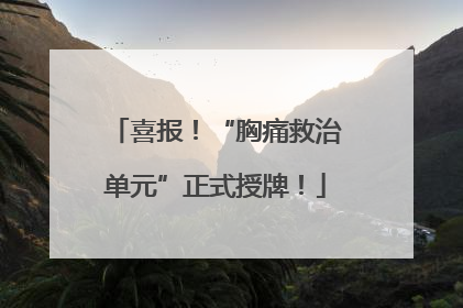 喜报！“胸痛救治单元”正式授牌！