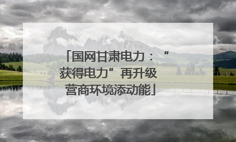 国网甘肃电力：“获得电力”再升级 营商环境添动能