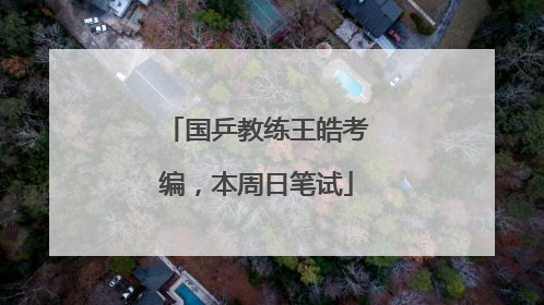 国乒教练王皓考编，本周日笔试