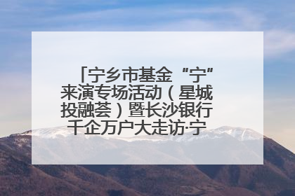 宁乡市基金“宁”来演专场活动（星城投融荟）暨长沙银行千企万户大走访·宁乡专场活动举行