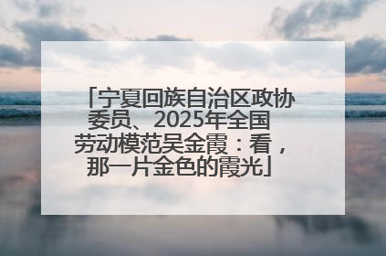 宁夏回族自治区政协委员、2025年全国劳动模范吴金霞：看，那一片金色的霞光