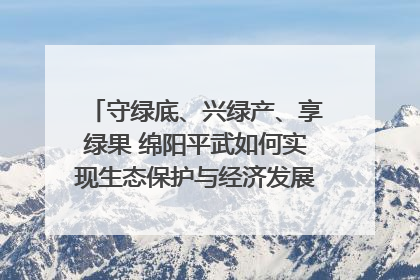 守绿底、兴绿产、享绿果 绵阳平武如何实现生态保护与经济发展双赢？｜新闻发布最前线·深一度