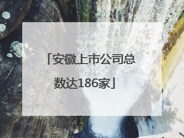 安徽上市公司总数达186家