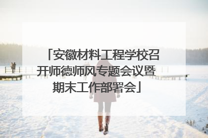 安徽材料工程学校召开师德师风专题会议暨期末工作部署会