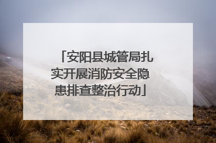 安阳县城管局扎实开展消防安全隐患排查整治行动
