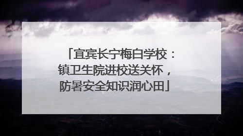 宜宾长宁梅白学校：镇卫生院进校送关怀，防暑安全知识润心田