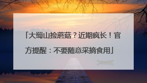 大蜀山捡蘑菇？近期疯长！官方提醒：不要随意采摘食用