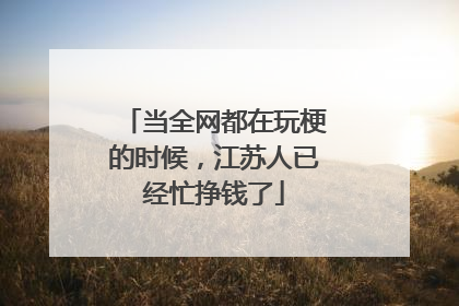 当全网都在玩梗的时候，江苏人已经忙挣钱了