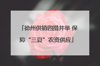 德州供销四措并举 保障“三夏”农资供应