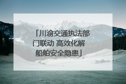 川渝交通执法部门联动 高效化解船舶安全隐患