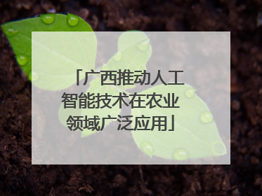 广西推动人工智能技术在农业领域广泛应用