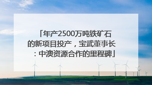 年产2500万吨铁矿石的新项目投产，宝武董事长：中澳资源合作的里程碑