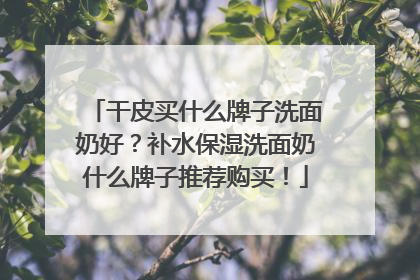 干皮买什么牌子洗面奶好？补水保湿洗面奶什么牌子推荐购买！