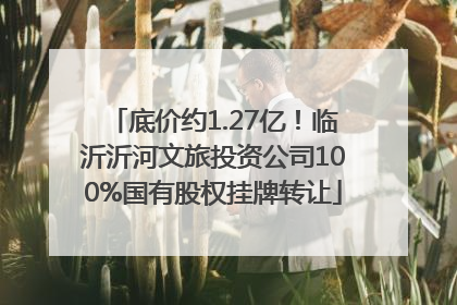 底价约1.27亿！临沂沂河文旅投资公司100%国有股权挂牌转让