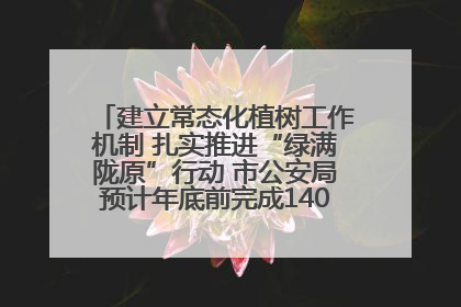 建立常态化植树工作机制 扎实推进“绿满陇原”行动 市公安局预计年底前完成1402亩绿化任务