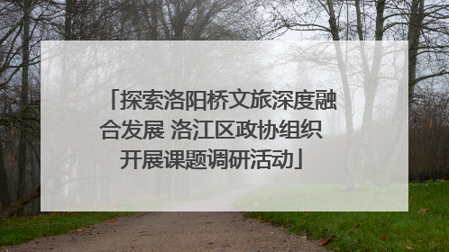 探索洛阳桥文旅深度融合发展 洛江区政协组织开展课题调研活动