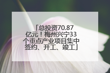 总投资70.87亿元！梅州兴宁33个重点产业项目集中签约、开工、竣工