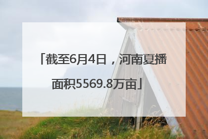 截至6月4日，河南夏播面积5569.8万亩