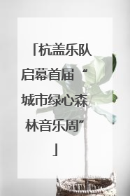 杭盖乐队启幕首届“城市绿心森林音乐周”
