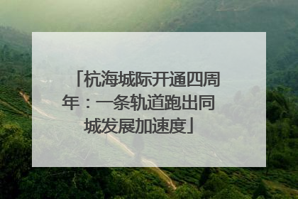 杭海城际开通四周年：一条轨道跑出同城发展加速度