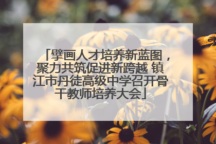 擘画人才培养新蓝图，聚力共筑促进新跨越 镇江市丹徒高级中学召开骨干教师培养大会