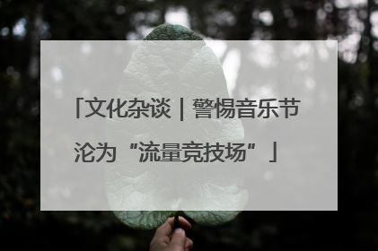 文化杂谈｜警惕音乐节沦为“流量竞技场”