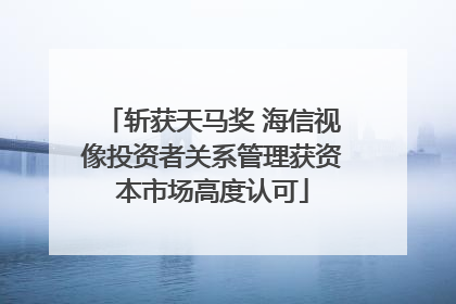 斩获天马奖 海信视像投资者关系管理获资本市场高度认可