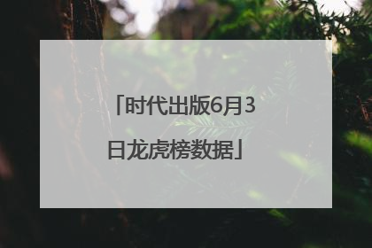 时代出版6月3日龙虎榜数据