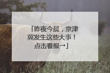 昨夜今晨，京津冀发生这些大事！点击看报→
