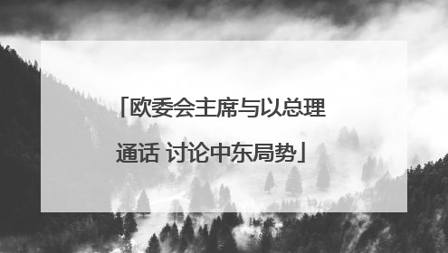 欧委会主席与以总理通话 讨论中东局势