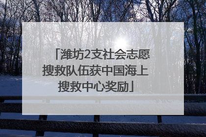 潍坊2支社会志愿搜救队伍获中国海上搜救中心奖励