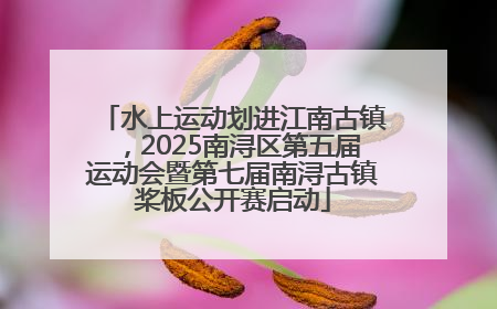 水上运动划进江南古镇，2025南浔区第五届运动会暨第七届南浔古镇桨板公开赛启动