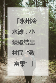 永州冷水滩：小辣椒结出村民“致富果”