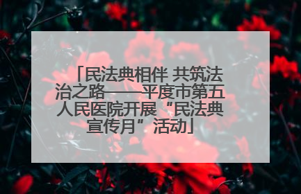 民法典相伴 共筑法治之路——平度市第五人民医院开展“民法典宣传月”活动
