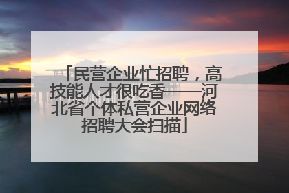 民营企业忙招聘，高技能人才很吃香——河北省个体私营企业网络招聘大会扫描