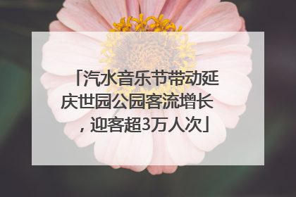 汽水音乐节带动延庆世园公园客流增长，迎客超3万人次