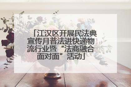 江汉区开展民法典宣传月普法进快递物流行业暨“法商融合面对面”活动