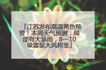江苏发布高温黄色预警！本周天气预测：局部有大暴雨，8—10级雷暴大风将至