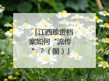 江西珍贵档案如何“流传”？（图）
