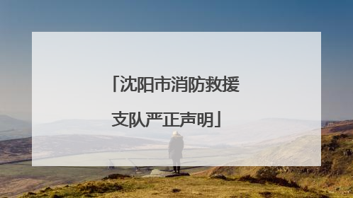 沈阳市消防救援支队严正声明