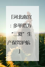 河北南宫：多举措为“三夏”生产保驾护航