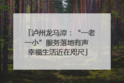 泸州龙马潭：“一老一小”服务落地有声 幸福生活近在咫尺