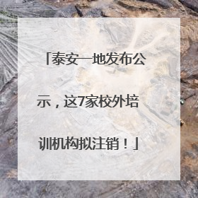 泰安一地发布公示，这7家校外培训机构拟注销！