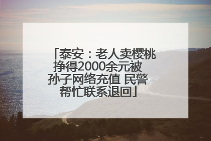 泰安：老人卖樱桃挣得2000余元被孙子网络充值 民警帮忙联系退回