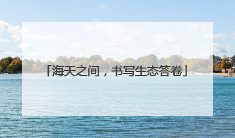 海天之间，书写生态答卷
