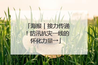 海报｜接力传递！防汛抗灾一线的怀化力量→
